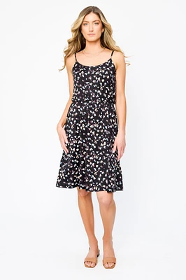Abstract-Print Midi Dress
