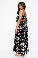 Floral Spaghetti Strap Tiered Maxi Dress