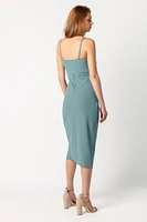 Spaghetti Strap Crossover Midi Dress