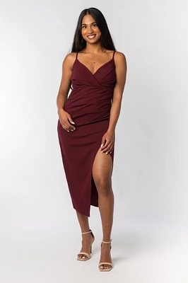 Spaghetti Strap Crossover Midi Dress