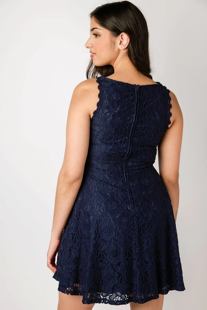 Lace Sleeveless Skater Dress