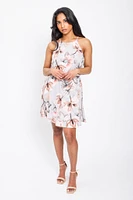 Floral Sleeveless Dress with Elastic Waist