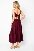 Airflow Sleeveless Tie-Back Tiered Midi Dress