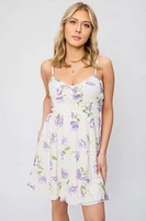 Floral Cross-Hatch Tiered Babydoll Dress