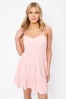 Rose Airflow Spaghetti Strap Tiered Dress