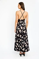Floral Spaghetti Strap V-Neck Maxi Dress with Side Slits
