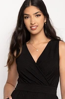 Textured Sleeveless Crossover Jumpsuit