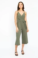 Crossover V-Neck Culotte Jumpsuit