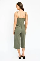 Crossover V-Neck Culotte Jumpsuit