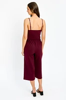 Crossover V-Neck Culotte Jumpsuit