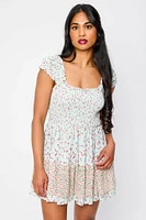 Ditsy Smocked Tiered Romper
