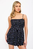 Ditsy Spaghetti Strap Smocked Romper