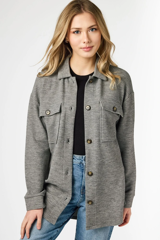 Textured Weave Long-sleeve Shirt