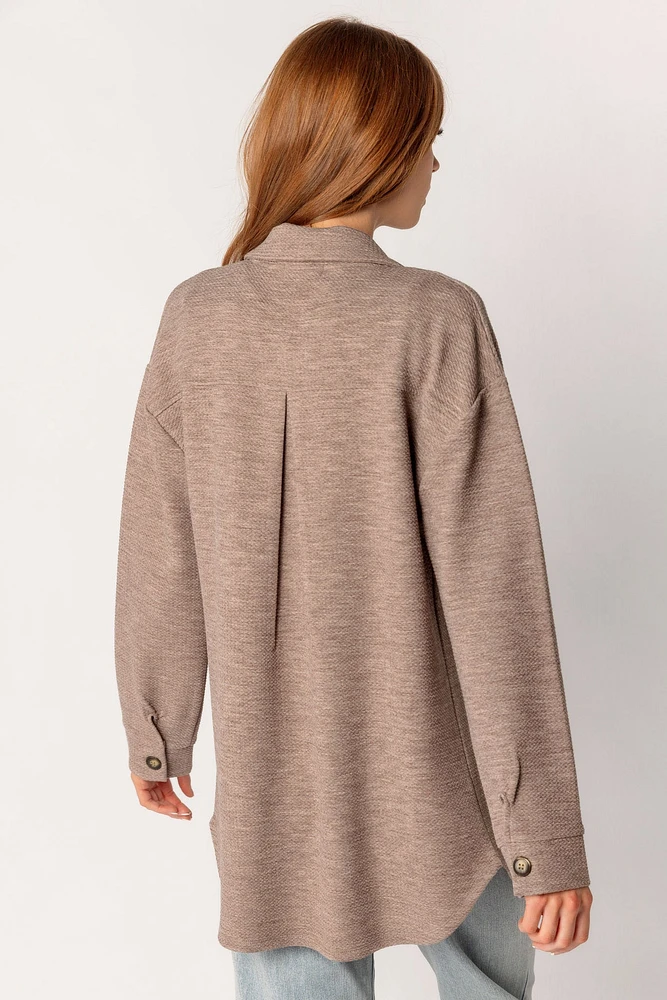 Textured Weave Long-sleeve Shirt