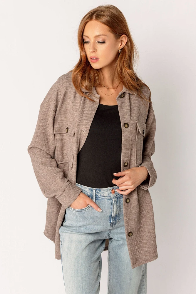Textured Weave Long-sleeve Shirt