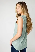 Eyelet Knit Sleeveless Blouse