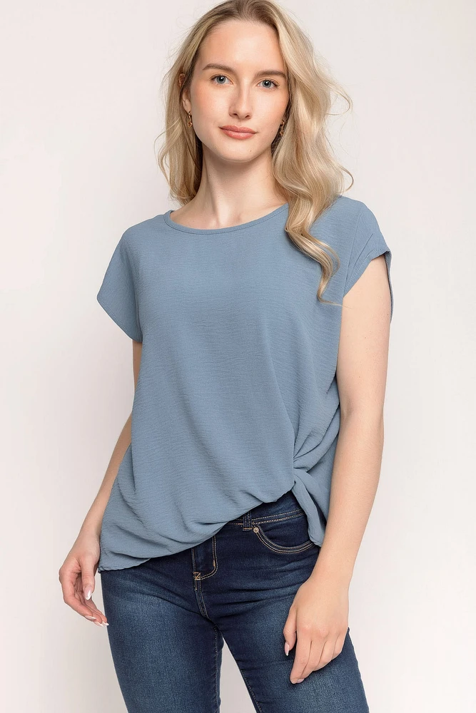 Airflow Twisted Hem Blouse