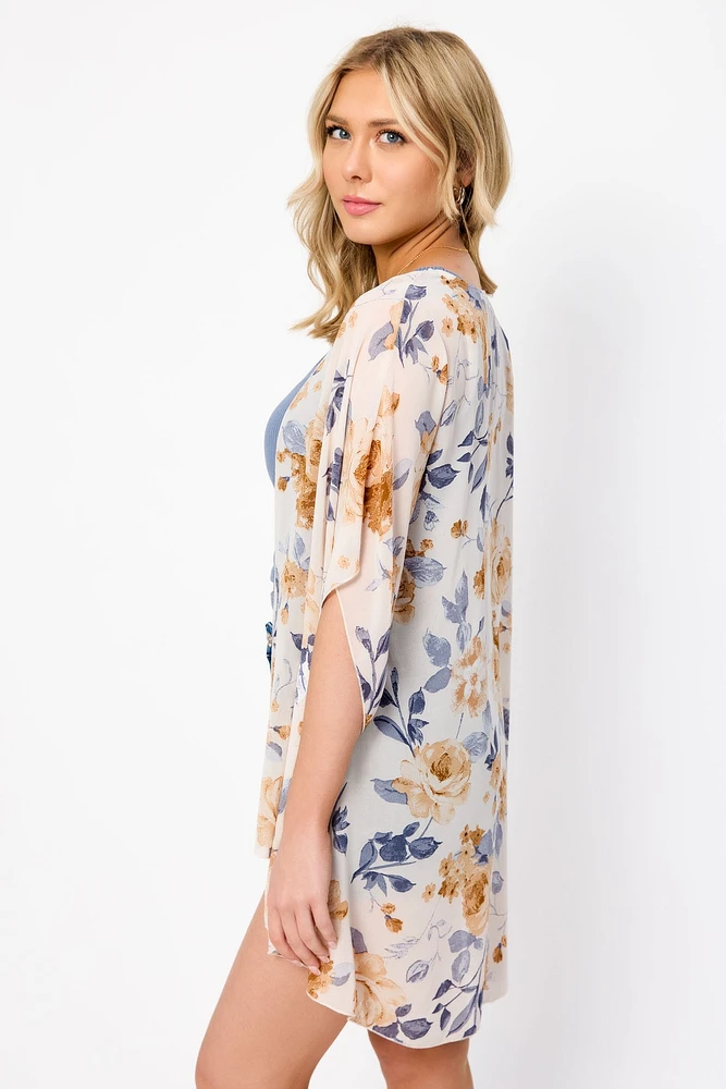 Floral Chiffon Kimono