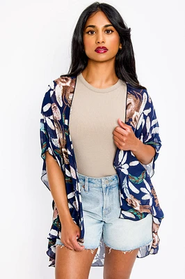 Feather Chiffon Kimono