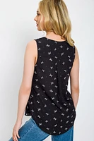 Bow-Print Sleeveless Blouse