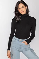 Ribbed Long Sleeve Turtleneck