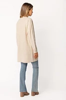 Long-Sleeve Open Cardigan with Pockets