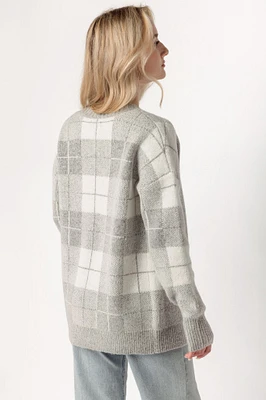 Plaid Open Front Cardigan