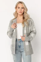 Plaid Open Front Cardigan