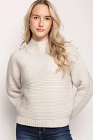 Horizontal Stitch Mockneck Sweater