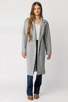 Boucle Open Front Knit Coatigan with Pockets