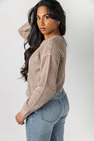 Breezy Style Crewneck Crochet Sweater