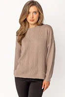 Cable Knit Balloon Sleeve Sweater