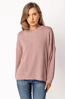 Cable Knit Balloon Sleeve Sweater