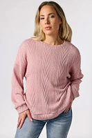 Cable Knit Balloon Sleeve Sweater