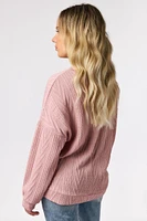 Cable Knit Balloon Sleeve Sweater