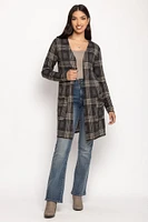 Plaid Open Cardigan