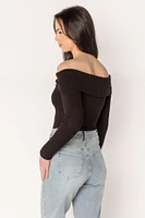 Ribbed Off-The-Shoulder Sweater