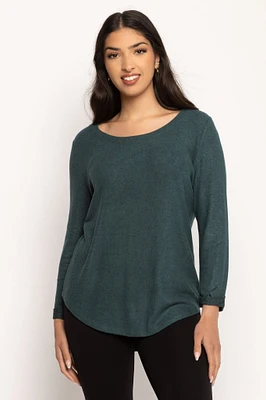 3/4 Sleeve Supersoft Scoopneck Top