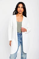 Lightweight 3/4 Sleeve Waffle Knit Cardigan