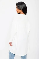 Lightweight 3/4 Sleeve Waffle Knit Cardigan