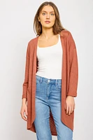 Lightweight 3/4 Sleeve Waffle Knit Cardigan