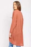 Lightweight 3/4 Sleeve Waffle Knit Cardigan