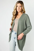 Lightweight 3/4 Sleeve Waffle Knit Cardigan