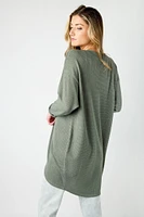 Lightweight 3/4 Sleeve Waffle Knit Cardigan