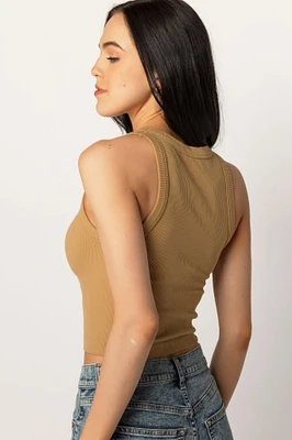 WallFlower Cindy Seamless High Neck Cropped Tank