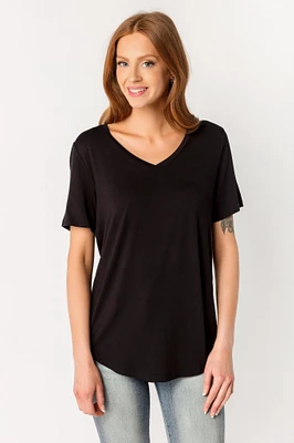 Cap Sleeve V-Neck T-Shirt