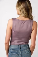 Brushed Double Layer Square Neck Tank