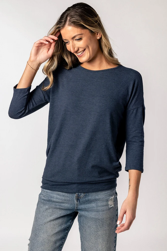 ONLY 3/4 Sleeve Crew-Neck Tee