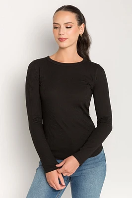 Ribbed Long-Sleeve Top