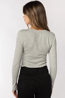 Ribbed Long Sleeve Crewneck Top